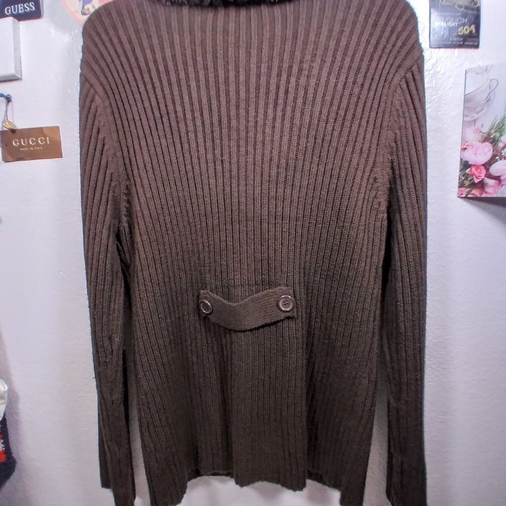 Allison Brittney Chevron Open Front Cardigan sz XL - Picture 5 of 12
